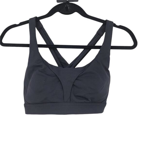 Lululemon Black Criss Cross Back Stash It All Bra Sports Bra Size 6 C/D - Picture 1 of 4